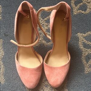 Michael Kors Dusty Pink Suede Ankle-Strap Heels